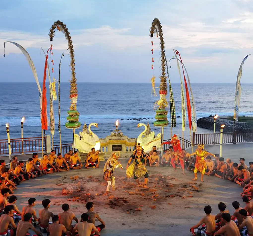 melasti beach kecak dance